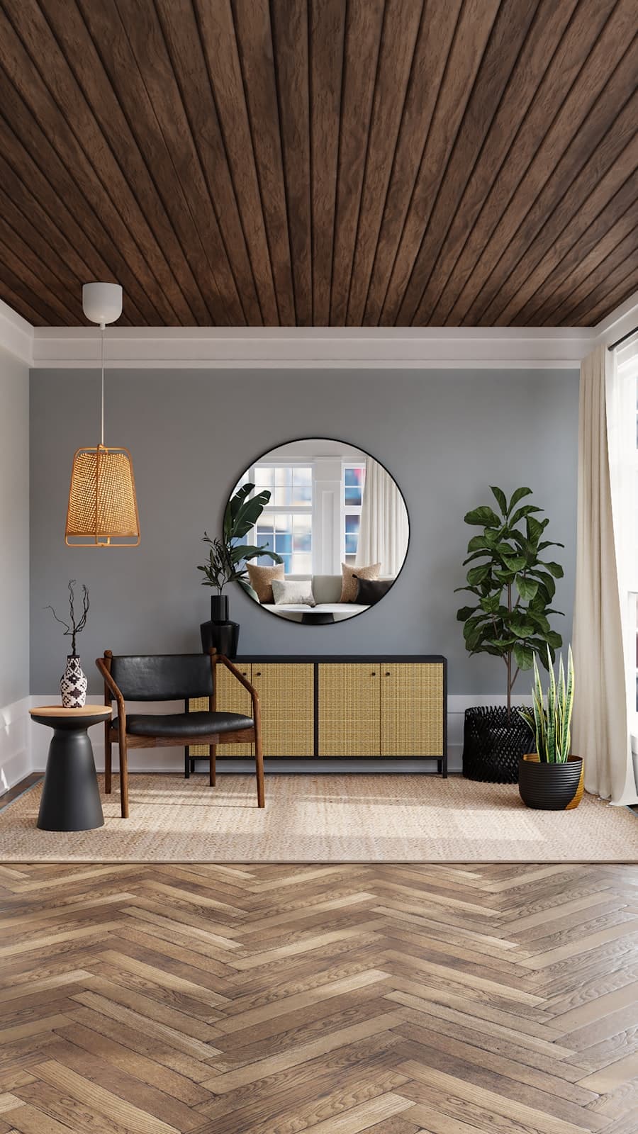 A warm, beautifully furnished living room